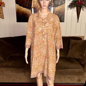 Marketplace • 1X-Large • Fall Colors • Brown/Beige • Embroidery • Floral • Dress